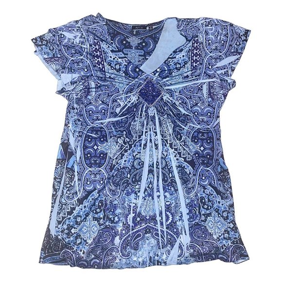 T-shirt Femme Funky Chic En Mousseline Pailletée - Style Y2K Vintage Années 2000 - Taille M